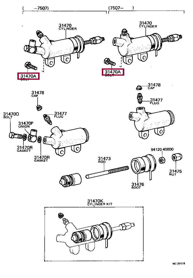 Запчасти Тойота BOLT(FOR CLUTCH RELEASE CYLINDER SETTING) (9011908274)