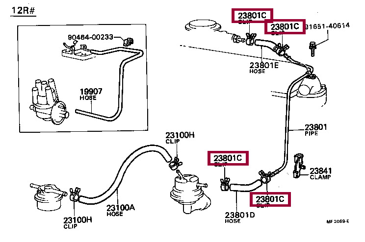 CLIP(FOR CARBURETOR FUEL HOSE) CLIP(FOR CARBURETOR FUEL HOSE) 9613251100