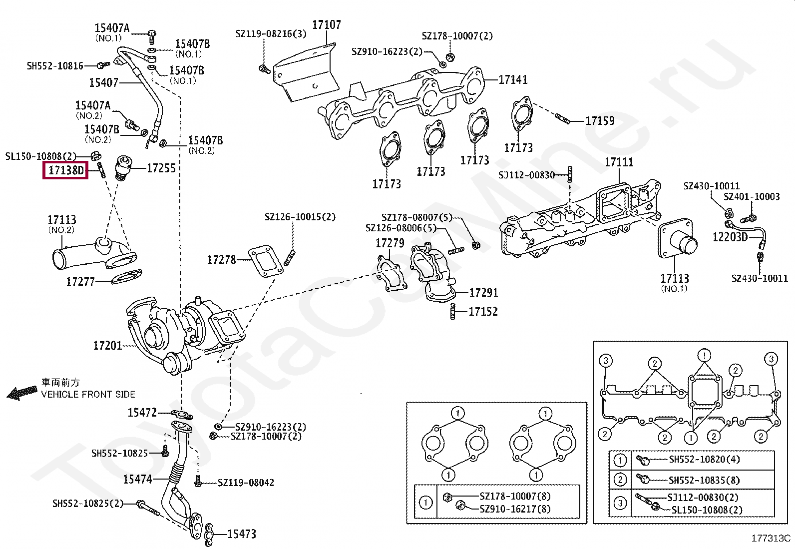 Запчасти Тойота: BOLT, STUD(FOR INTAKE PIPE STAY) (SZ12608007)
